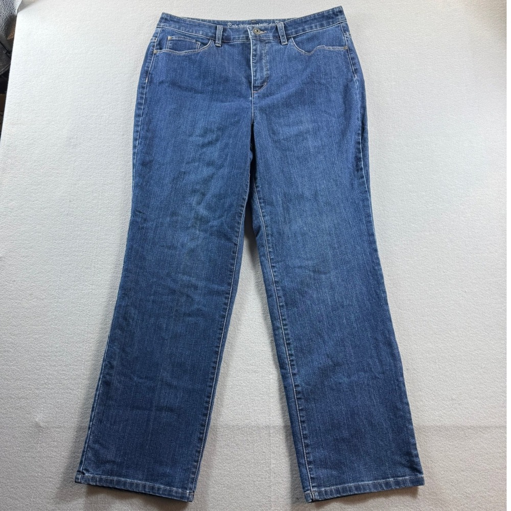 Christopher & Banks Jeans Women 12 Short Blue‎ Classic Fit Straight Leg Stretch
